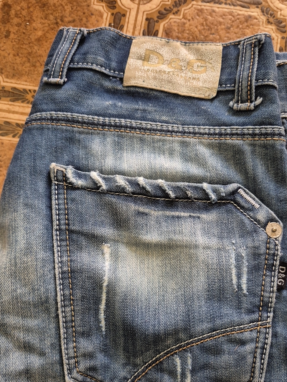 D&G Men's Light Blue Washed Relaxed Jeans Sz 30 X 32